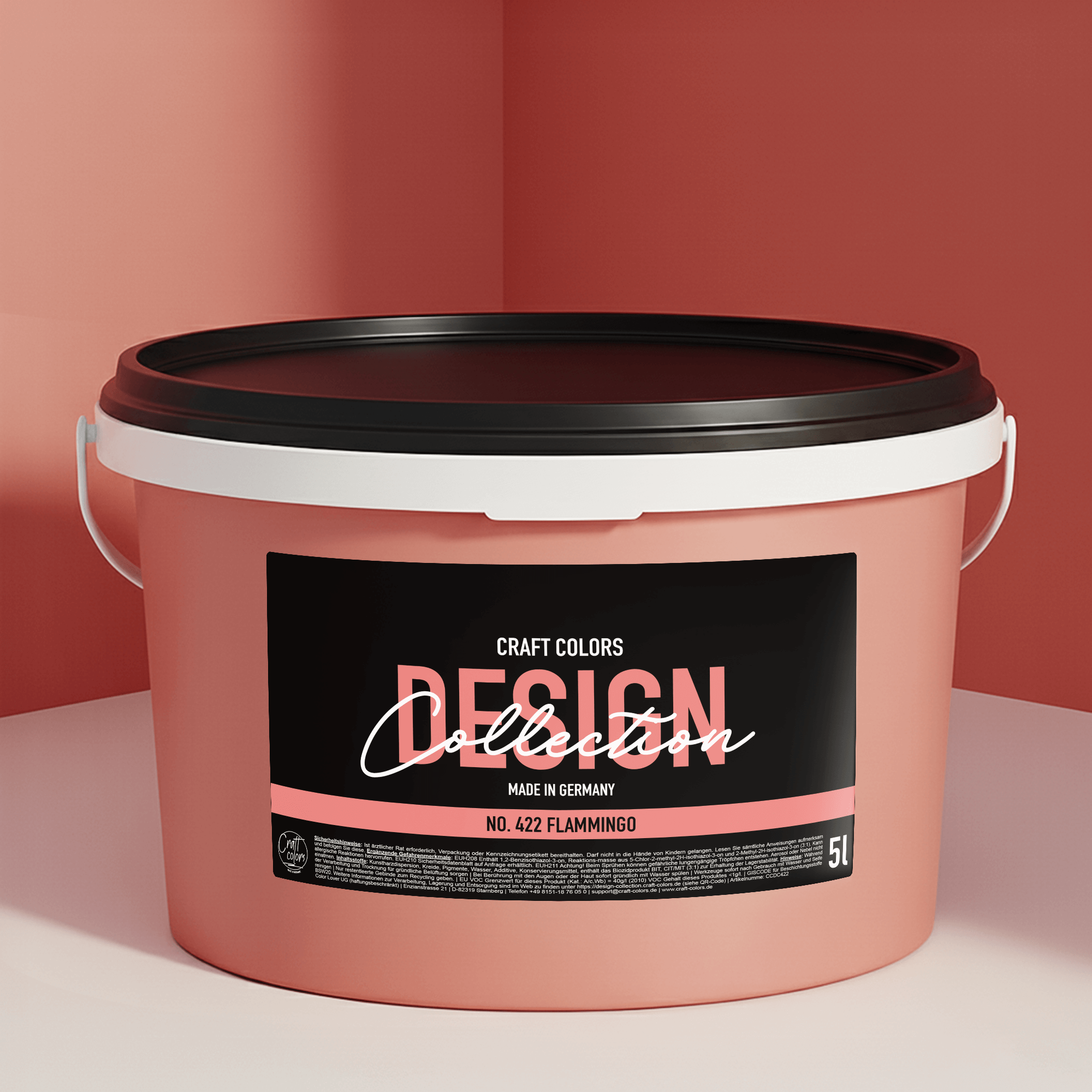 Muurverf mat Flamingo Coral nr. 422 Design Collection 5L